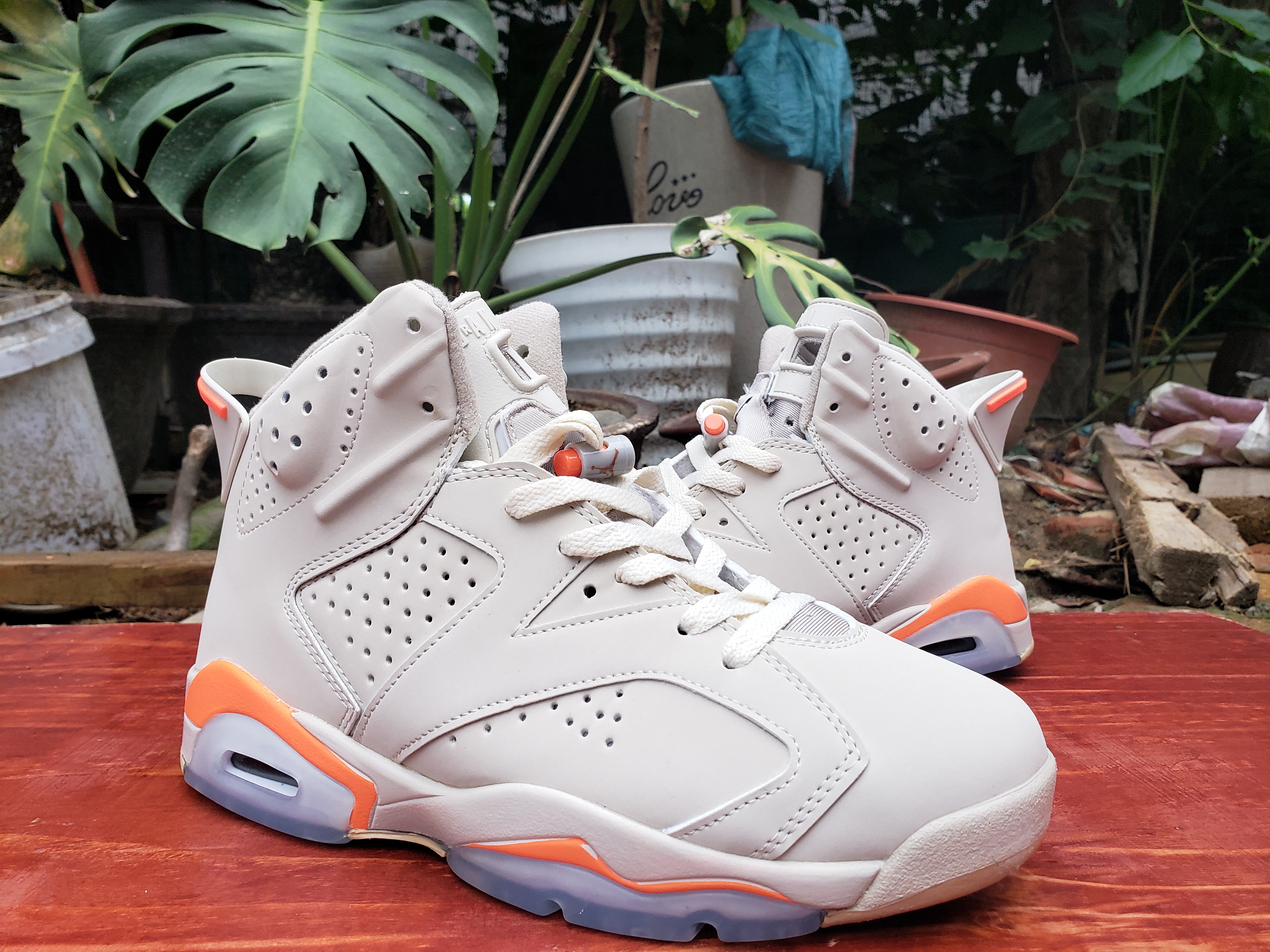 Air Jordan 6 Retro White Orange Shoes